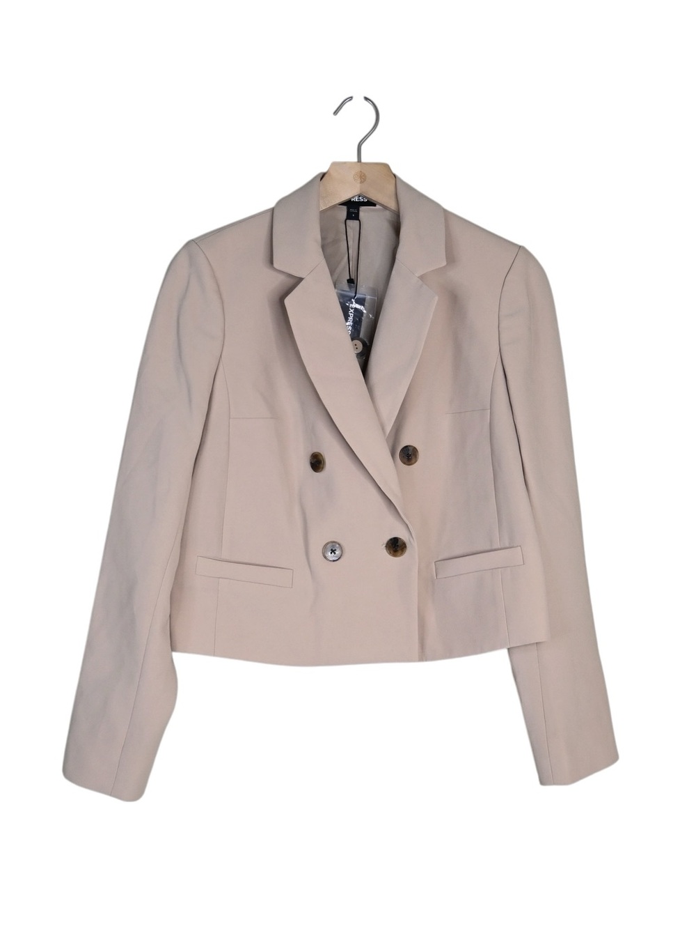Express Women's S Tailored Double-Breasted Lined Cropped Blazer NEW